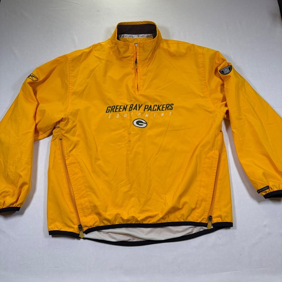 Reebok Other - Reebok NFL Green Bay Packers Equipment Quarter Zip Windbreaker Yellow Mens M